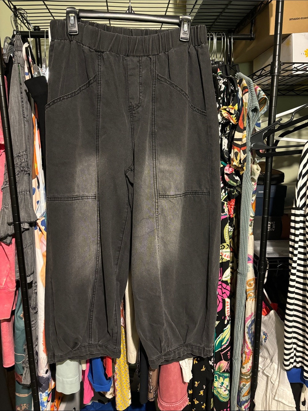 SHEIN Black Elastic Waist Jogger Pants